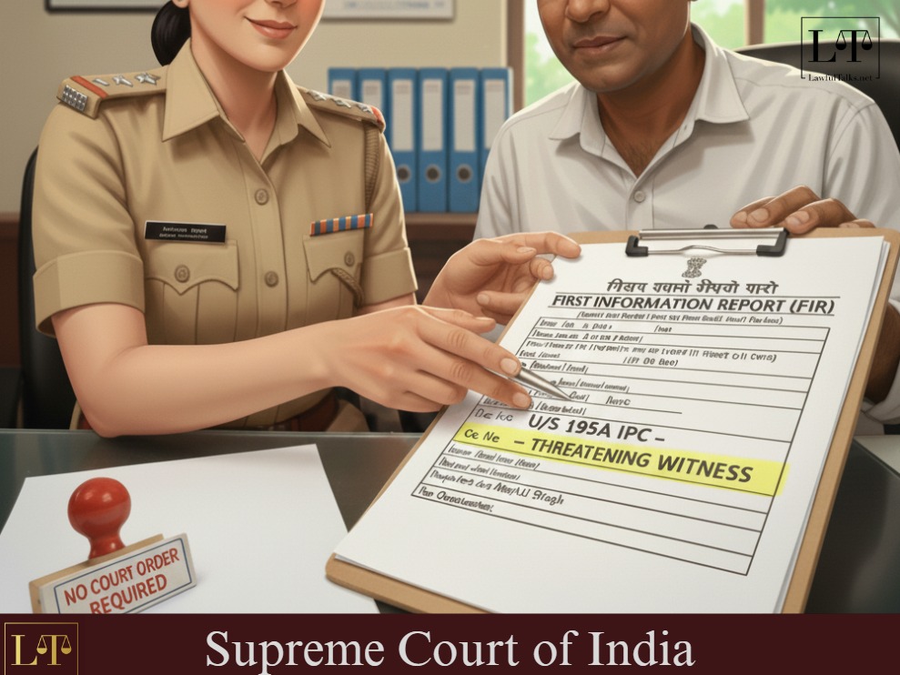 SC: Threatening Witness under S.195A IPC Is Direct FIR Matter for Police