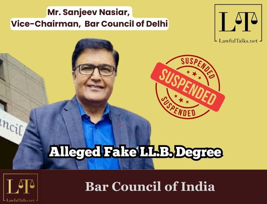 BCI Suspends Delhi Bar Vice-Chairman for Alleged Fake LL.B. Degree